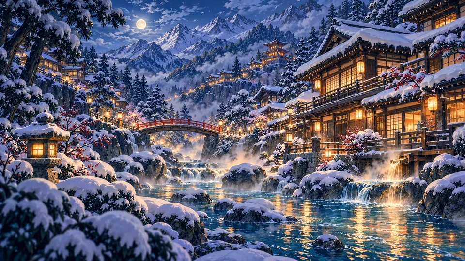 Preview: the Snow Country painting as it appears in the widget